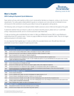 2019 Men's Health Coding and Payment Quick Reference Guide
