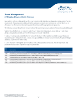 2019 Stone Management Coding and Payment Quick Reference Guide