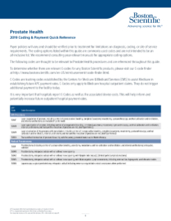 2019 Prostate Health Coding and Quick Reference Guide