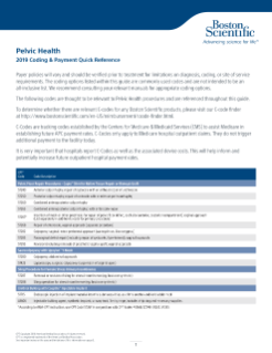 2019 Pelvic Health Coding and Payment Quick Reference Guide