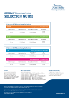 Jetstream catheter selection guide