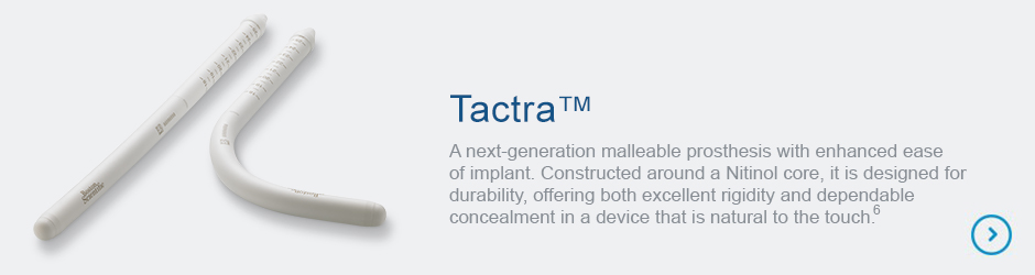 Tactra Malleable Penile Prosthesis product image and summary