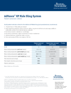 AdVance™ XP Patient Selection Criteria 