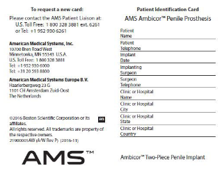 Spectra™ Concealable Prosthesis Patient Identification Card