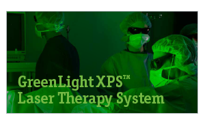Multiple physicians in green light room, performing Greenlight treatment.
