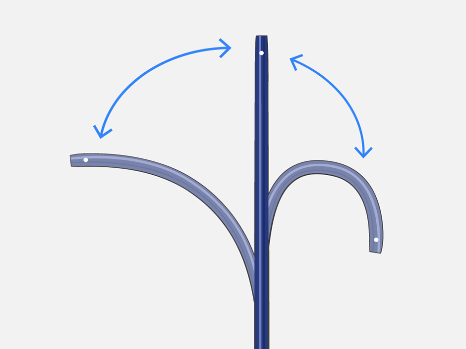 SureFlex Steerable Guiding Sheath positioned in multiple, bidirectional curve angles.