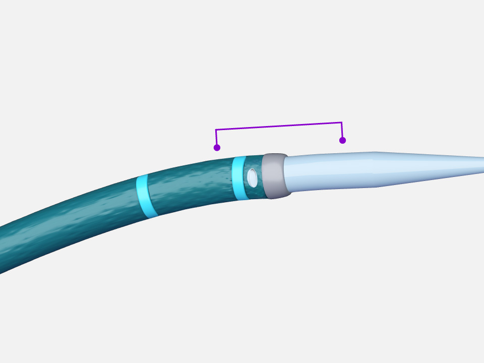 VersaCross Connect LAAC Access Solution with lines highlighting smooth transition between dilator and WATCHMAN Access Sheath.