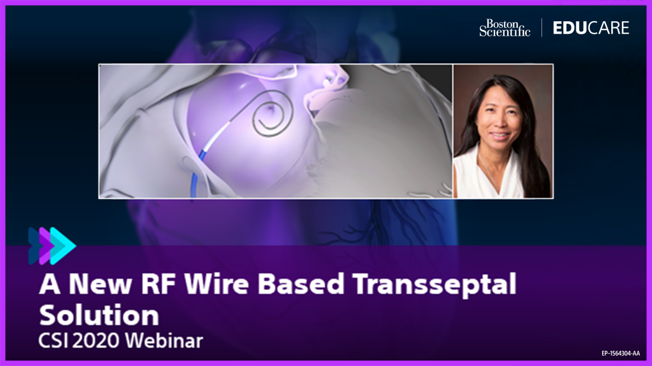 A New RF Wire Based Transseptal Solution video.