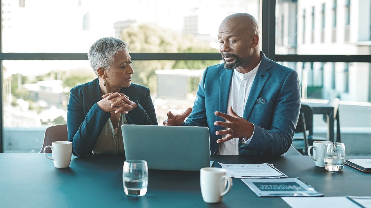 hospital administration and rep having a meeting