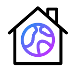 Earth and house icon