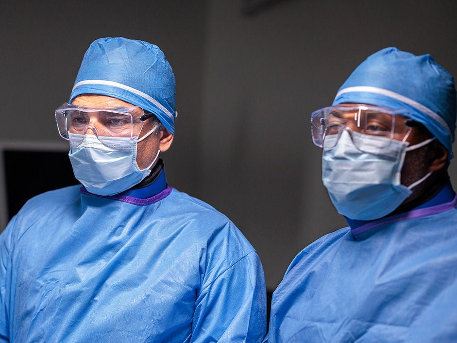 Two surgeons in operating room.