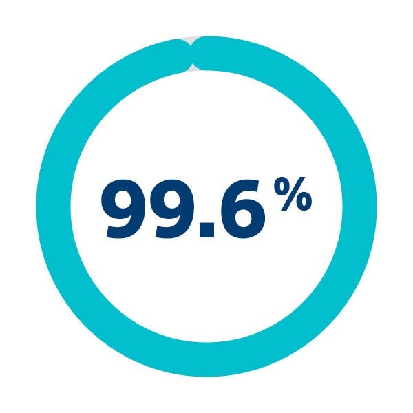 Ninety nine point six percent Icon