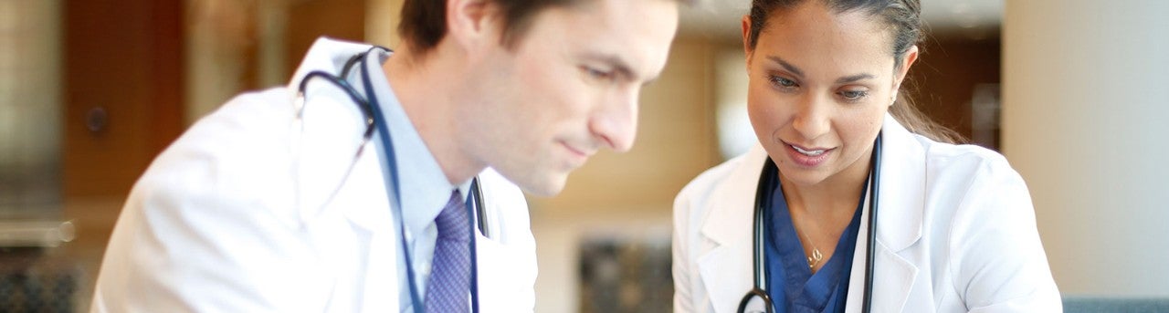 Two doctors reviewing results