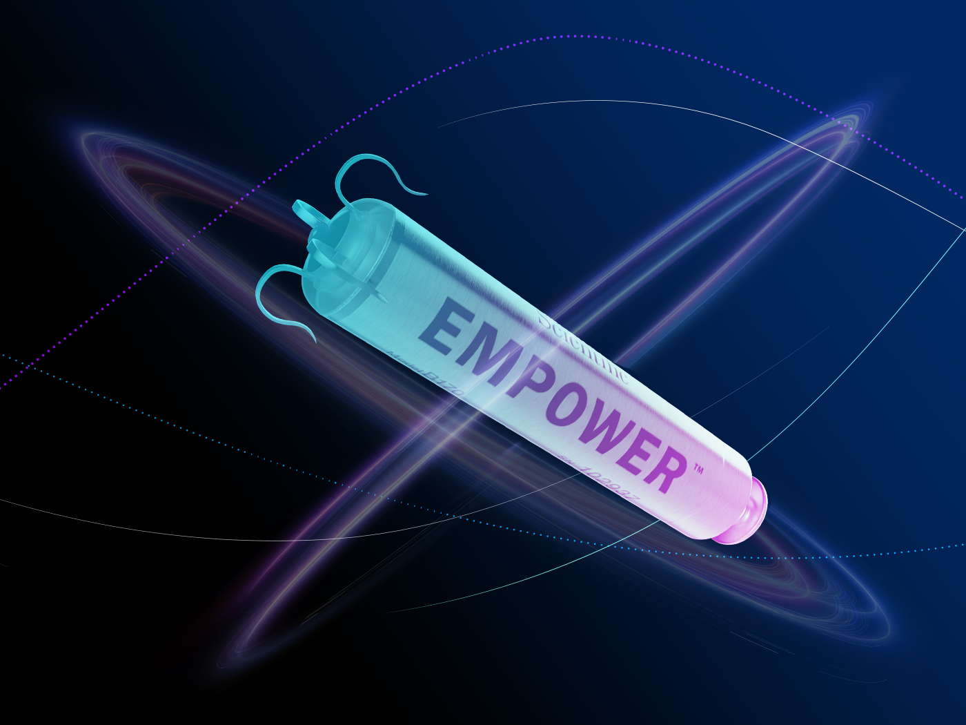 Image of an EMPOWER device in dark background