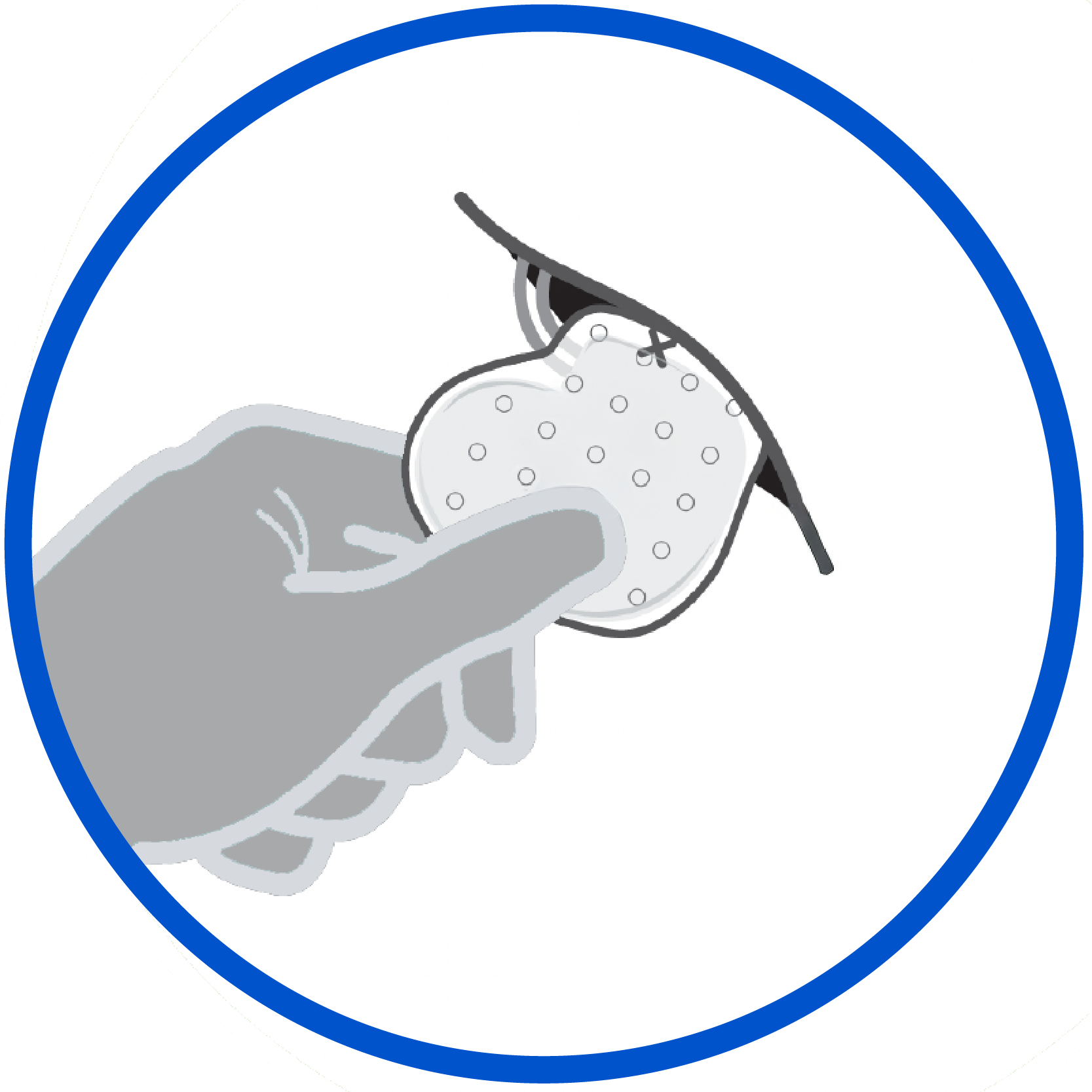 A BioEnvelope containing a CIED being positioned into the surgical chest pocket.  