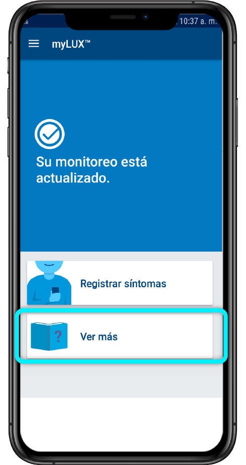 pantalla que muestra el botón aprender más para acceder a los recursos