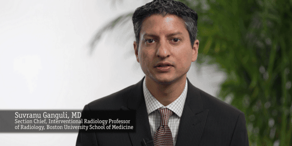 Video screengrab of Suvranu Ganguli, MD Section Chief, Interventional Radiology Professor at Boston University School of Medicine.