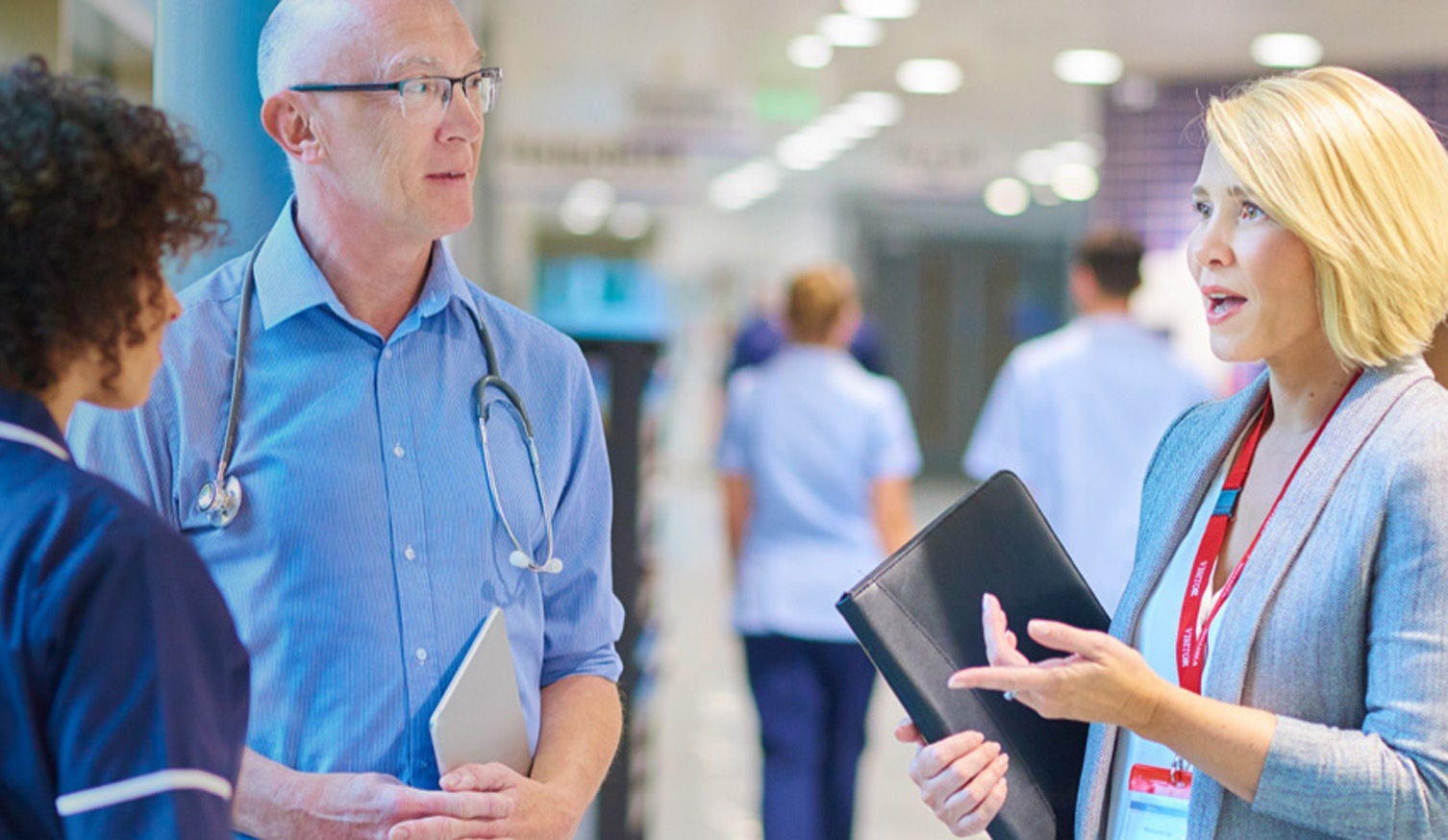 Hospital Administrators working with business partner