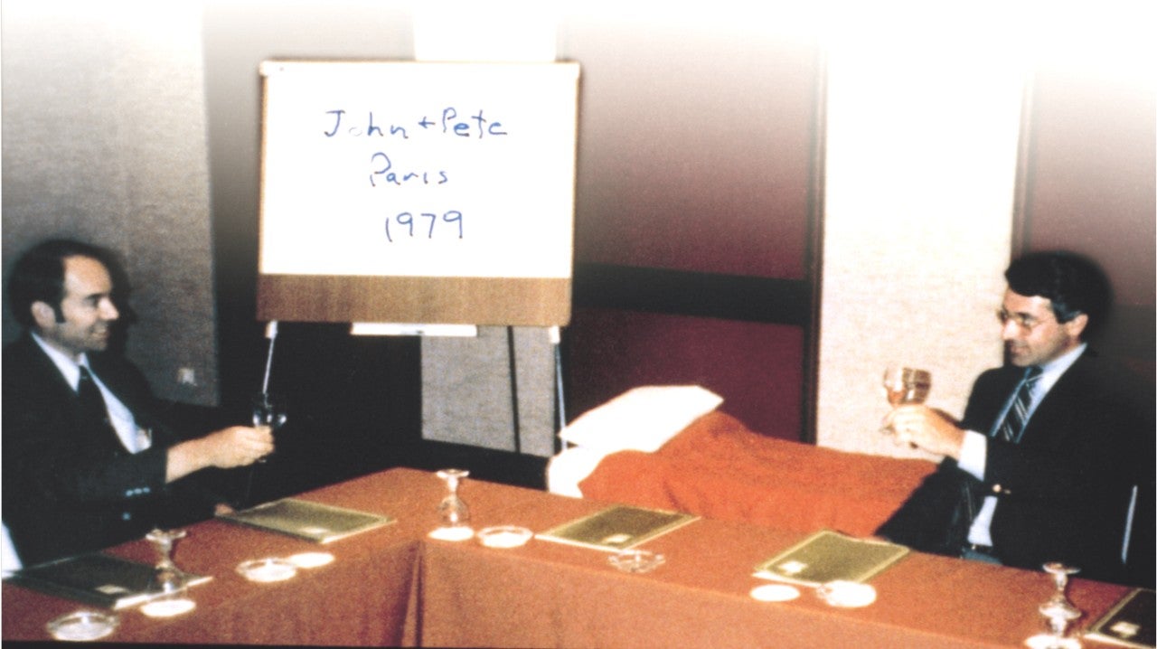 John Abele and Pete Nicholas, Paris 1979