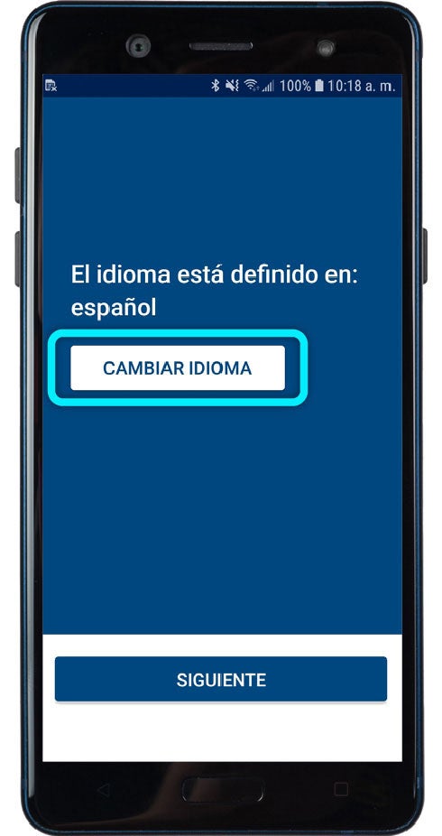 screen prompt to change language