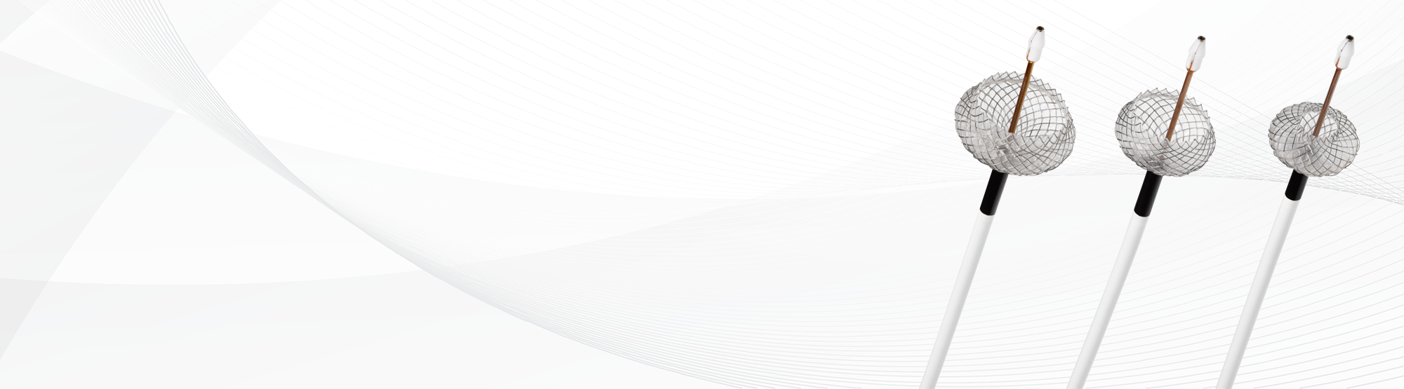 AXIOS™ Stent over swirling line background.