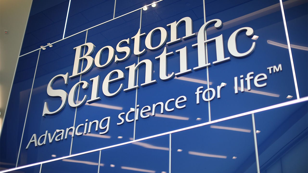 Boston Scientific corporate wall signage.