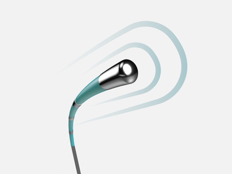 Tip electrode with lines indicating pacing.