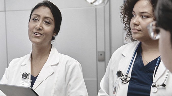 Surgeon woman with mask