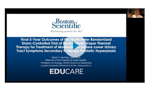 Watch Dr. Kevin McVary's presentation on the Rezūm Therapy 5-year clinical trial.