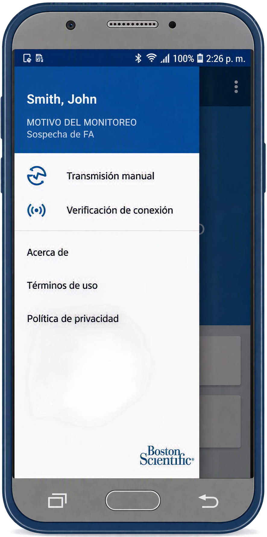pantalla de teléfono que muestra de instrucciones en pantalla