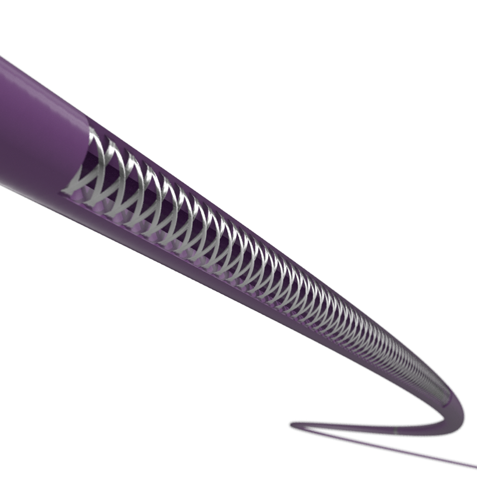 Rubicon Control Support Catheter close up of braiding under the wire casing.