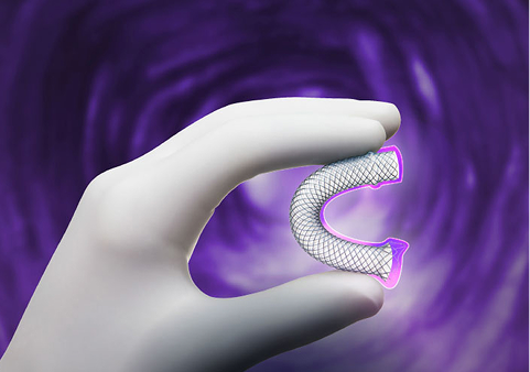 Doctor holding a wallflex stent.