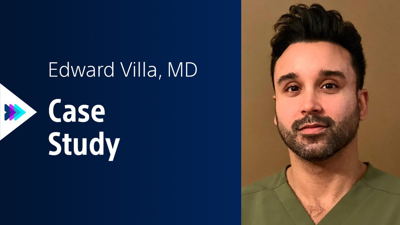 Physician Edward Villa, MD linking to PDF case study on Cholangioscopy with electrohydraulic lithotripsy with the SpyGlass DS II Direct Visualization System.