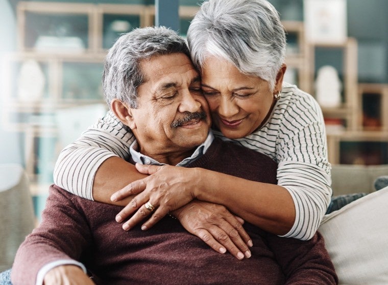older couple embracing