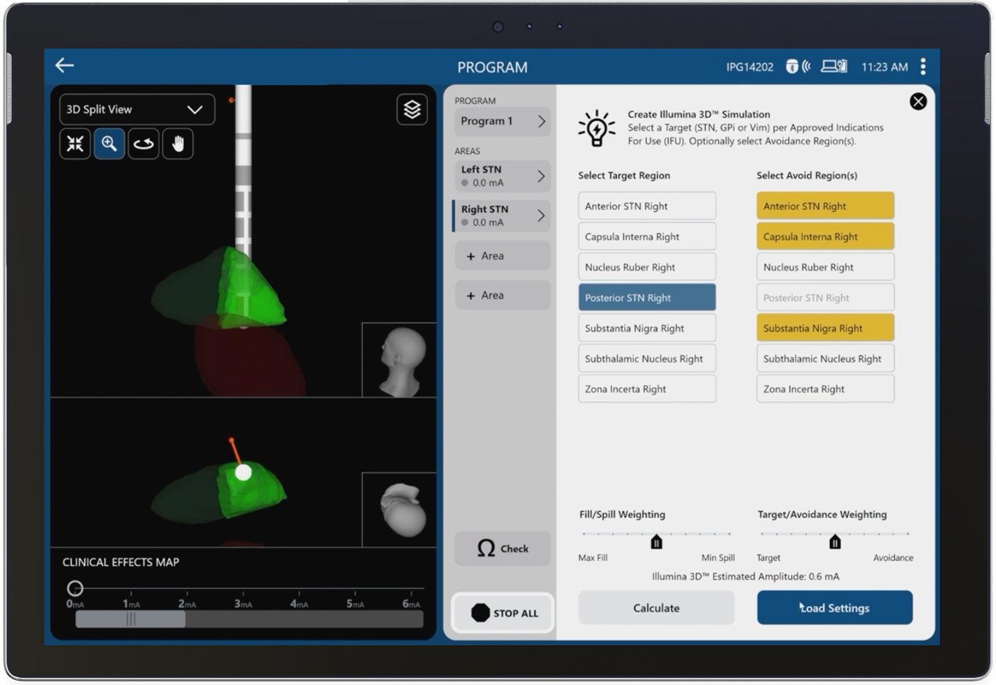 Vn5 software menu selecting "Create Illumina 3D Simulation".