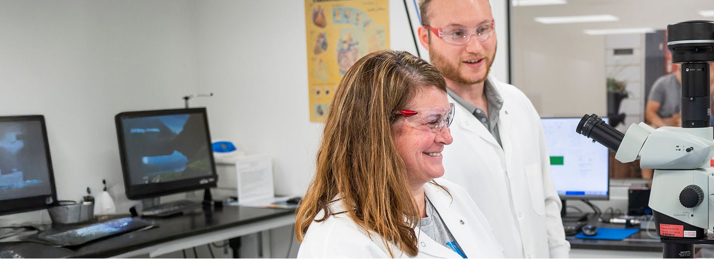 Scientists collaborating in a laboratory to develop innovative healthcare solutions and medical devices.