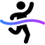 Runner crossing finish line icon.