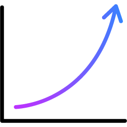 Icon bar graph with line.