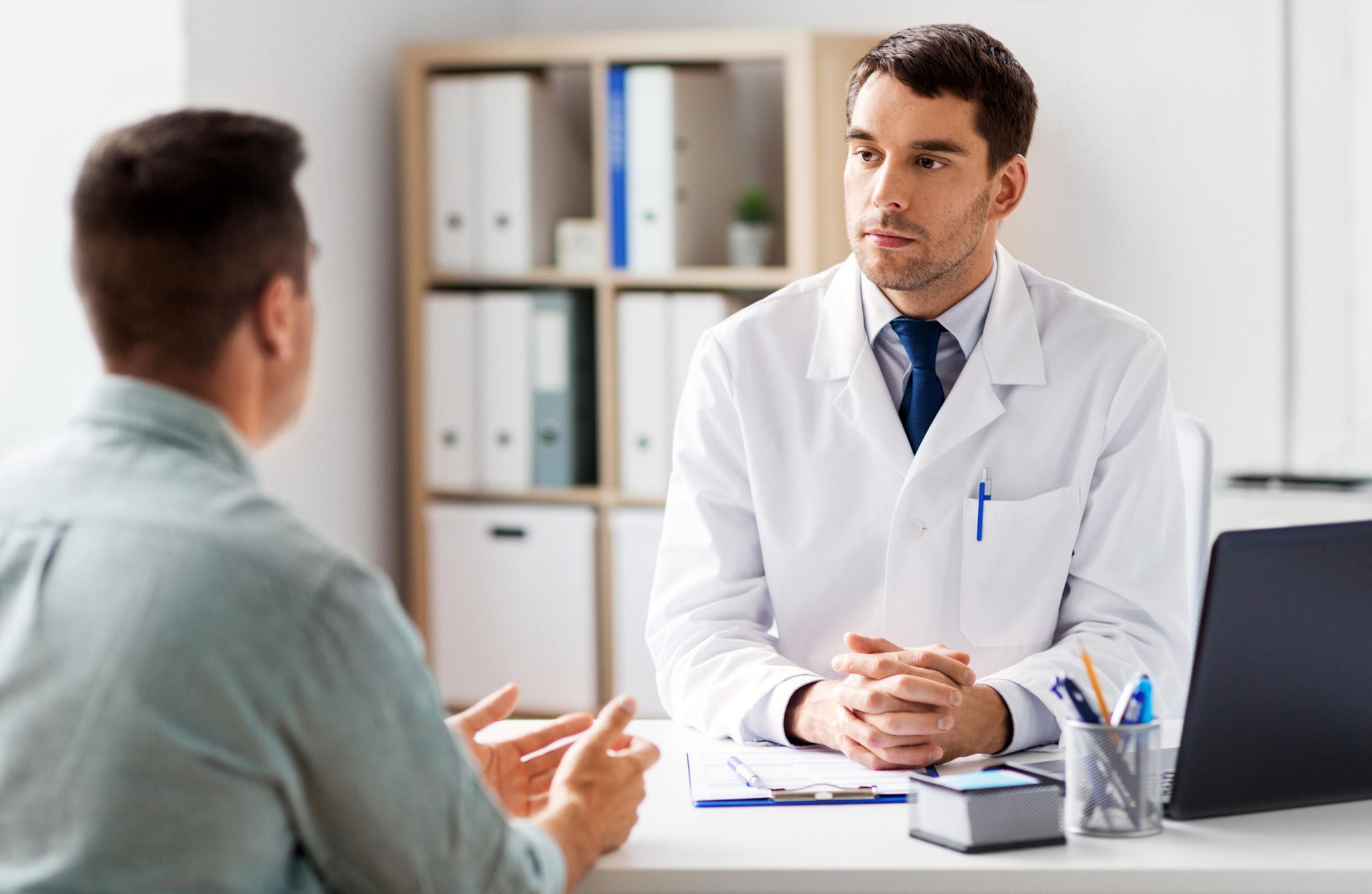 Doctor talking to patient