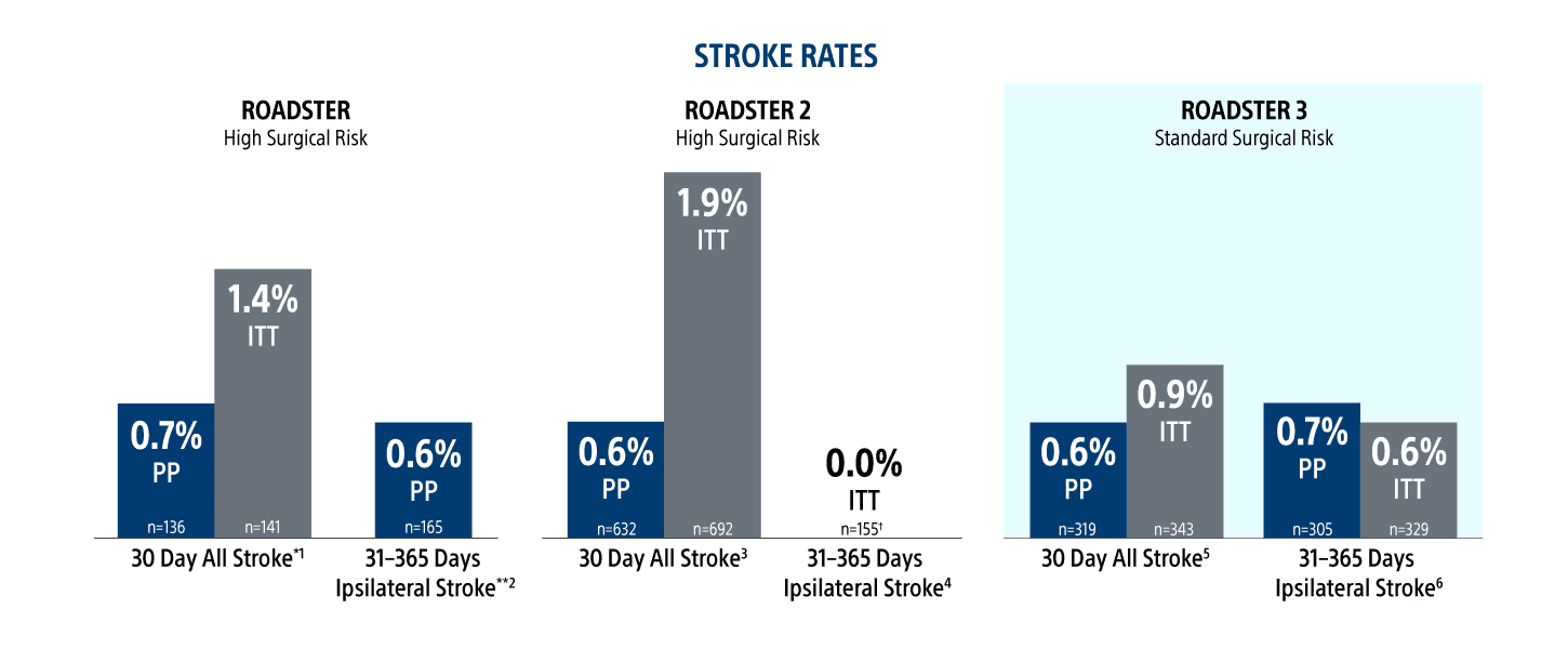 ROADSTER 3 stroke rates over 1-year.