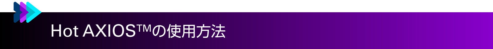 Hot AXIOS™の使用方法