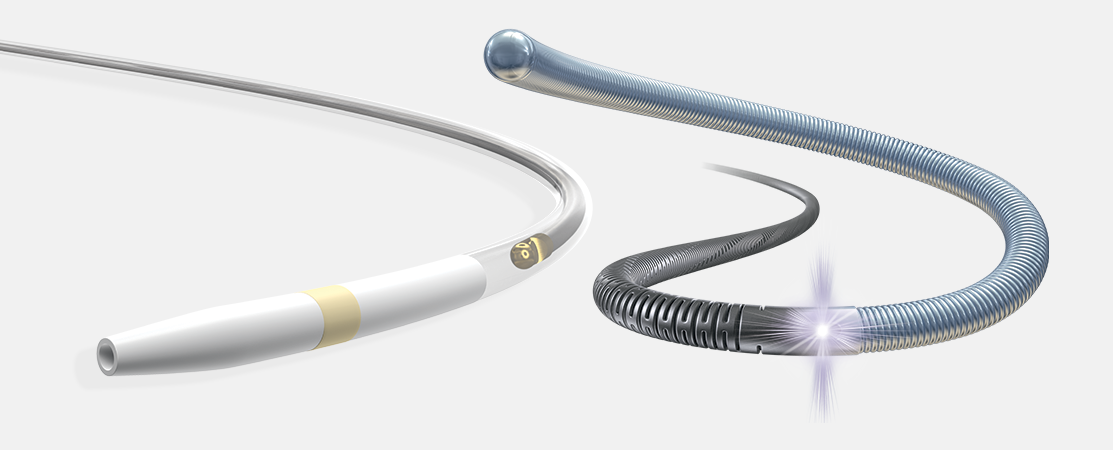 Boston Scientific Opticross Peripheral Imaging Catheter and Comet II Pressure Guidewire.