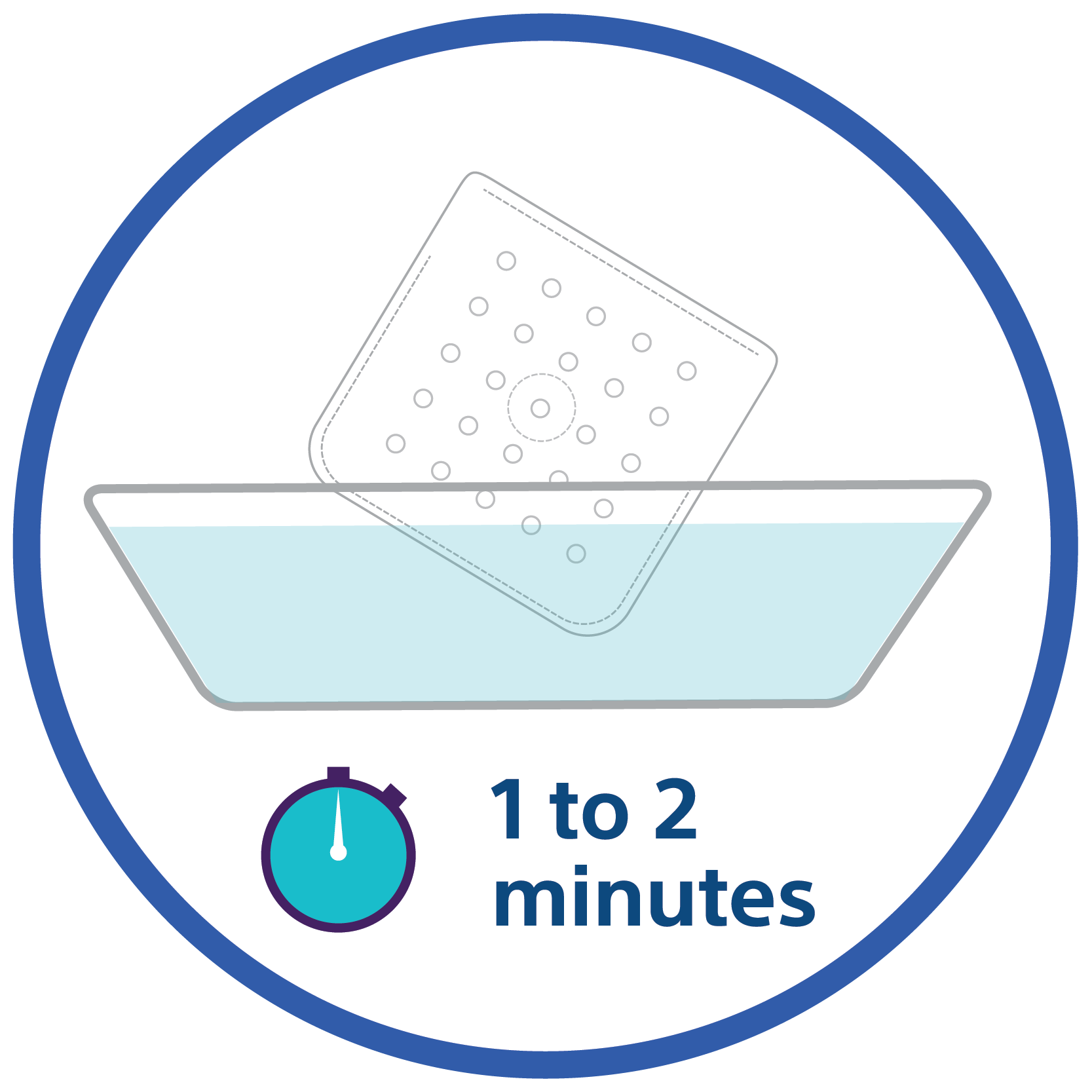 A BioEnvelope being dipped into sterile solution for hydration. 