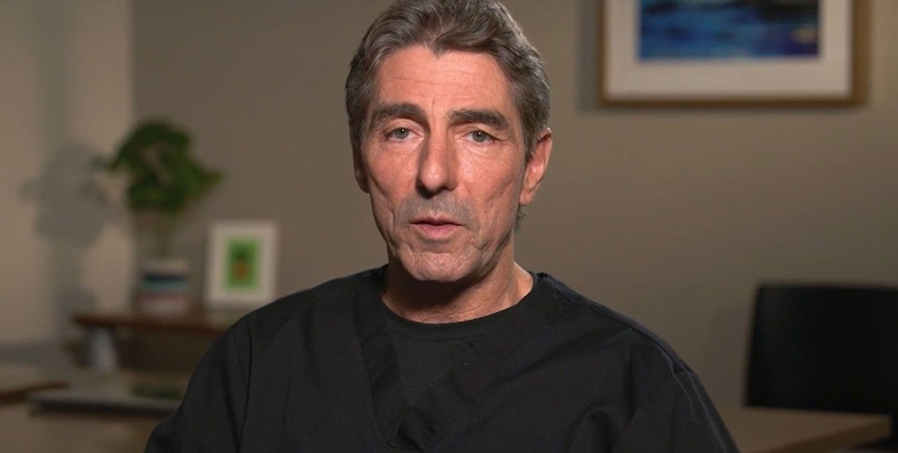 Still from video. Dr. Fagundes sitting in an interview setting discussing prostate cancer and SpaceOAR. 