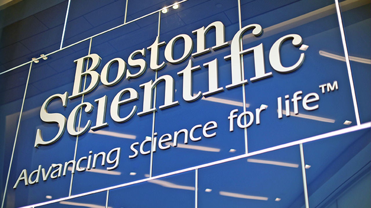 Boston Scientific logo written on building.