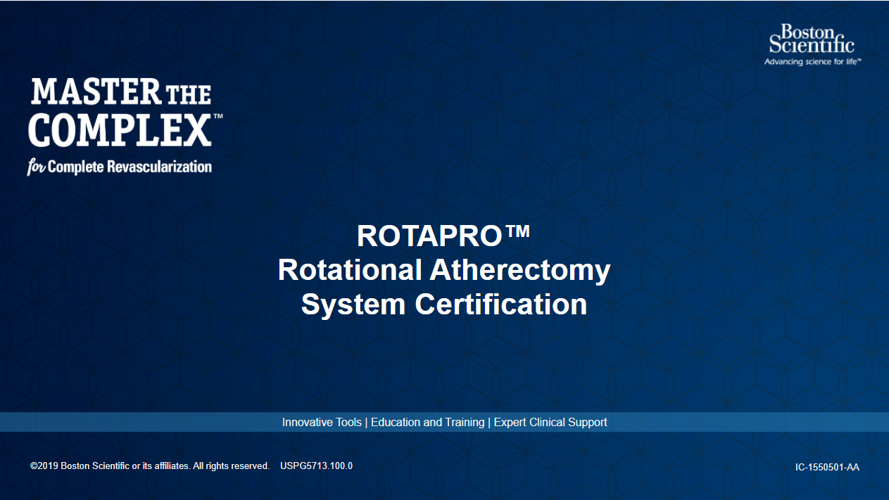 Rotational Atherectomy System e-Learning on EDUCARE digital education platform