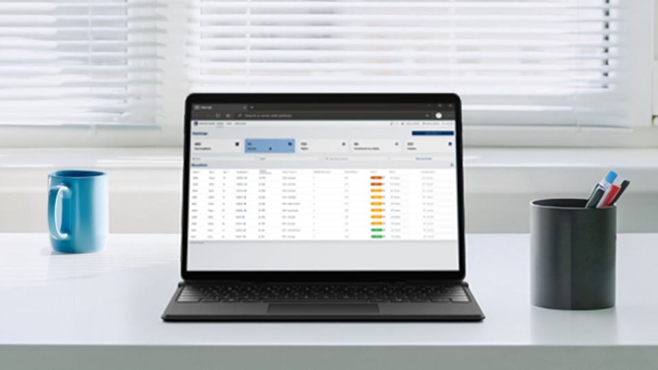 Healthcare dashboard displayed on laptop for operational reporting