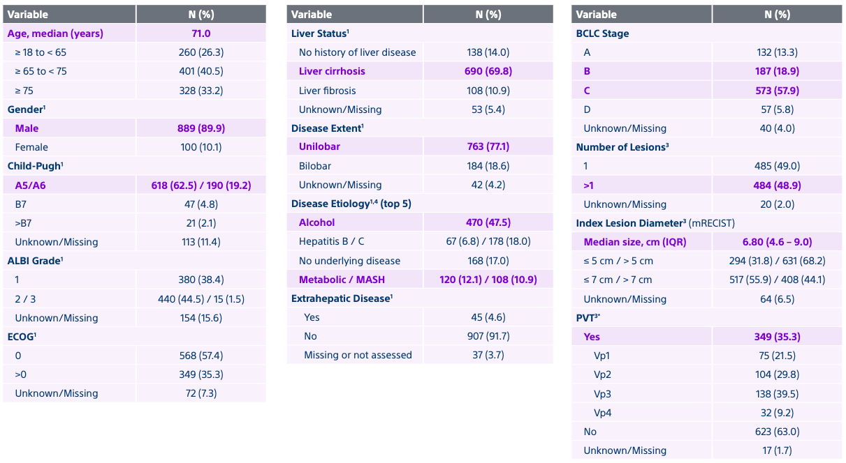 Patient demographics and disease characteristics.