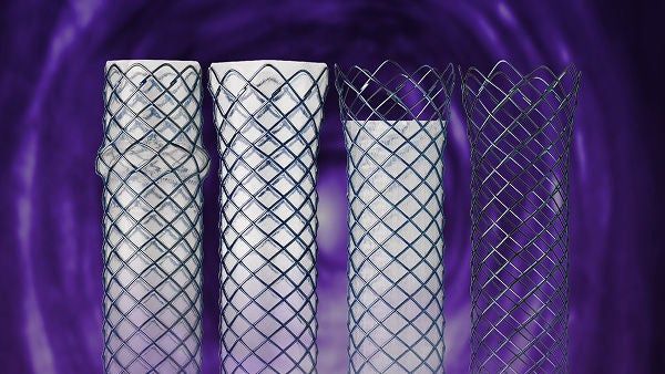 image of four wallflex biliary RX Stents.