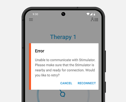 mySCS GO App displaying communication error.
